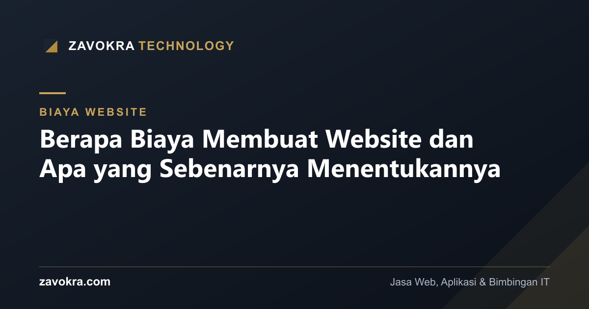Berapa Biaya Membuat Website dan Apa yang Sebenarnya Menentukannya