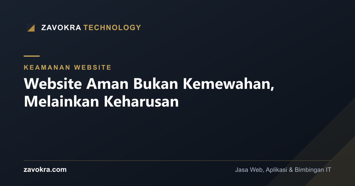 Website Aman Bukan Kemewahan, Melainkan Keharusan