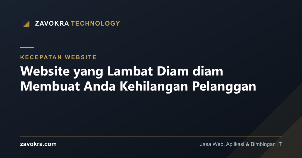 Website yang Lambat Diam diam Membuat Anda Kehilangan Pelanggan