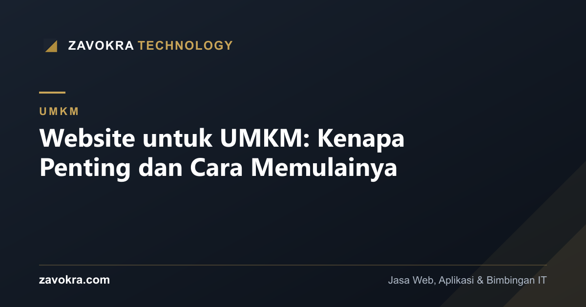 Website untuk UMKM: Kenapa Penting dan Cara Memulainya